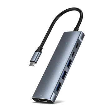 AU42 - 9 в 1 USB 3.0 Type C USB C КОНЦЕНТРАТОР для портативных ПК Mac Pro Pro с HDMI-Совместимым аудио адаптером PD SD/TF 3,5 мм