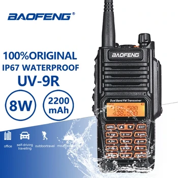Baofeng UV-9R 8 Вт Высокой Мощности IP67 PTT Водонепроницаемая Портативная рация 10 Км UV 9R Woki Toki Двухстороннее радио Ham CB Radio Communicador UV9R