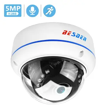 BESDER H.265 5MP 3MP 2MP HD IP-камера Видеонаблюдения Аудио Антивандальная ИК-Ночная Купольная Камера Безопасности Xmeye P2P Видеонаблюдение