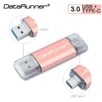 DataRunner USB Type C Флэш-накопитель 32 ГБ Металлическая ручка-Накопитель 512 ГБ 256 ГБ 128 ГБ 64 ГБ 16 ГБ Флешка Высокоскоростной USB 3,0 Memory Stick