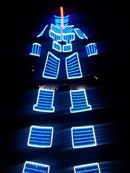 DHL Бесплатная доставка Светодиодный РОБОТ Светодиодный Робот костюмы Kryoman костюм робота костюмы для танцев Tron
