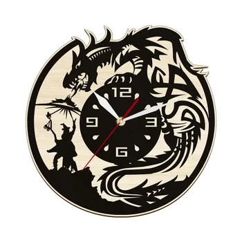 Dungeon Master Wargaming Деревянные Настенные часы Fantasy Rusic Home Decor Настольная игра Dragon Clock Настенные Часы Из натурального дерева