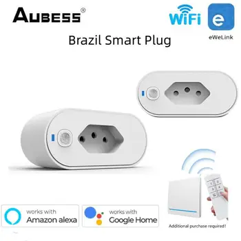 eWeLink WiFi Smart Plug Функция синхронизации сцены 16A Бразильская розетка с монитором питания Через Alexa Google Home Alice