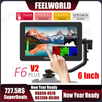 FEELWORLD F6 PLUS V2 4K Монитор 6 Дюймов на Камеру DSLR Полевой Монитор 3D LUT Сенсорный экран IPS Видеокамера FHD 1920x1080