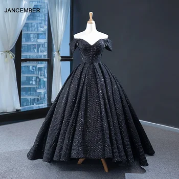 J67005 новые черные вечерние платья длиной до пола со съемными рукавами, длинные вечерние платья с пышными складками, платье для выпускного вечера vestido largo noche