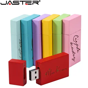 JASTER Деревянные красочные флэш-накопители USB 2.0 64 ГБ с Бесплатным пользовательским логотипом, флеш-накопитель 16 ГБ 32 ГБ, карта памяти, Креативный бизнес-подарок, U-диск