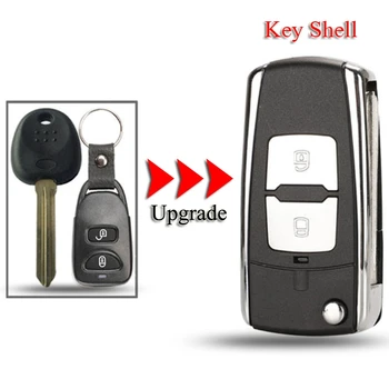 jingyuqin Upgrade Smart Car Key Shell Для Hyundai Elantra Santa FE Atos Traje Для KIA 2 Кнопки Без Держателя Батареи Чехол Для ключей