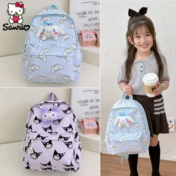 Kawaii Sanrio Рюкзак Cinnamoroll Сумка Kuromi Bagpack Hello Kitty Школьный Рюкзак Дорожный Двойной Наплечный Для Хранения Сумка Для Малышей Подарок Для Девочки