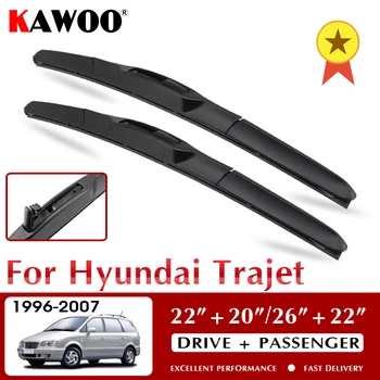 KAWOO Для автомобиля Hyundai Trajet Мягкие резиновые лезвия Стеклоочистителей 1996 1997 1998 1999 2000 2001 2002 2003 2004 2005 2006 2007