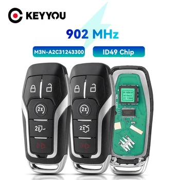 KEYYOU с дистанционным управлением от аккумулятора Автомобильный ключ для Ford Fusion Explorer Edge Mustang 2013-2017 FCCID: M3N-A2C31243300 902 МГц ID49Chip FSK
