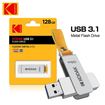 KODAK Memory stick 32 ГБ 64 ГБ Высокоскоростной U-диск Металлический флэш-накопитель Автомобильный USB 3,0 128 ГБ 256 ГБ скорость 120 МБ/с./с флешка USB3.1 K133