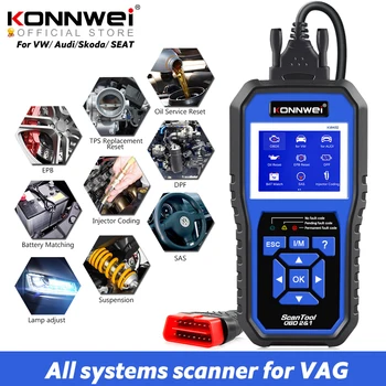 KONNWEI KW450 OBD2 Диагностический инструмент для Автомобилей VAG VW Audi ABS Масло Подушки безопасности ABS EPB DPF SRS TPMS Сброс Полного Системного Сканера VAG COM