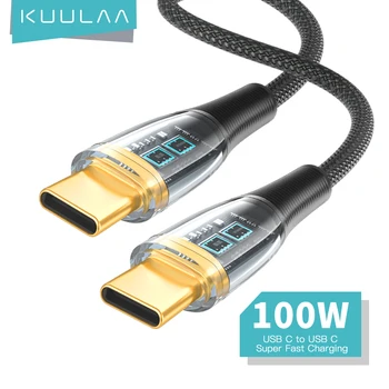 KUULAA PD 100 Вт USB C к USB C Кабель USB Type C 6A Быстрая Зарядка Зарядное Устройство Провод Шнур Для Macbook Samsung Xiaomi Type-C USBC Кабель