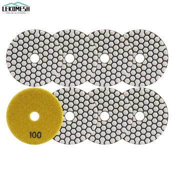 LEKOMESH 8шт # 100 Алмазные Сухие Полировальные Накладки Гранитный Мраморный Шлифовальный диск Керамический Камень 100 мм/4 