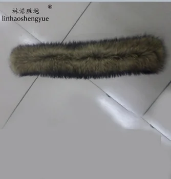 Linhaoshengyue 80 см Длиной 18 см шириной, Воротничок из натурального меха енота