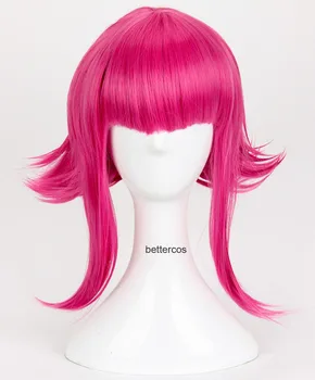 LOL Annie Hastur Косплей Парики 45 см Розово-красный термостойкий парик из синтетических волос + шапочка для парика