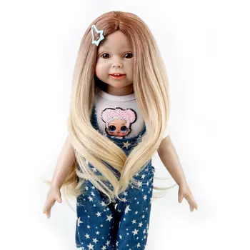 MUZIWIG 18 дюймов Американская Кукла Парики Термостойкие Длинные Вьющиеся Волосы Аксессуары Для Кукол 