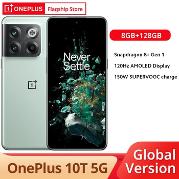 OnePlus 10T 5G Глобальная версия 8 ГБ 128 ГБ Snapdragon 8 + Gen 1 120 Гц AMOLED Дисплей 150 Вт Заряд 4800 мАч 50 Мп