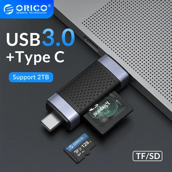 ORICO USB 3,0 2,0, Кардридер, флеш-память, Слоты для карт памяти TF SD, адаптер для карт Micro SD, Аксессуары для ноутбуков PC Macbook Linux