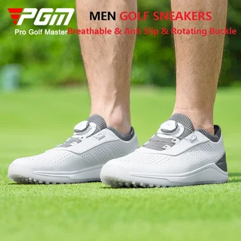 PGM Мужская обувь для гольфа с дышащей сеткой, мужские нескользящие снекеры с шипами, мужская мягкая обувь из микрофибры для отдыха, обувь для гольфа
