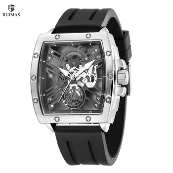 RUIMAS Мужские часы с силиконовым ремешком Montre Homme Лучший бренд Класса Люкс Кварцевые Часы Повседневные часы Мужские наручные часы Reloj Hombre 310