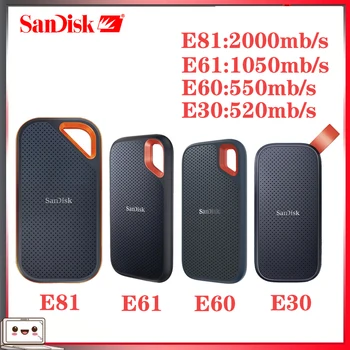 SanDisk Портативный Внешний PSSD 480 ГБ 4 ТБ Внешний жесткий диск USB 3.1 Type-C 500 ГБ 1 ТБ 2 ТБ Твердотельный диск Для Настольного ноутбука