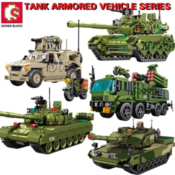 SEMBO BLOCK Survival Warfare Series Танк, военные строительные блоки, грузовик Второй мировой войны, дисплей Для взрослых, детские подарочные игрушки для мальчиков и девочек