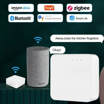 Tuya Smart Zigbee/Bluetooth Gateway Hub, Многорежимный шлюзовой мост, Поддержка Alexa Google Home, Голосовое дистанционное управление Smart Life