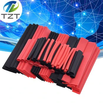 TZT 1 комплект = 150 шт 7,28 м Черно-красный 2: 1 Ассортимент Термоусадочных Трубок Автомобильный Кабельный Комплект Для Обертывания Проводов