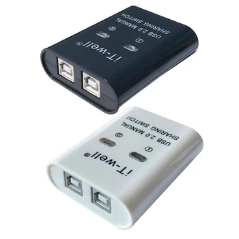 USB 2.0 Ручной переключатель совместного использования устройства для совместного использования принтера Концентратор 2 в 1 Разветвитель