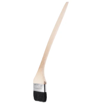 uxcell Изогнутая кисть для рисования радиатора Длиной 17 дюймов шириной 3 дюйма с щетиной и длинной деревянной ручкой для обработки стен Черного цвета