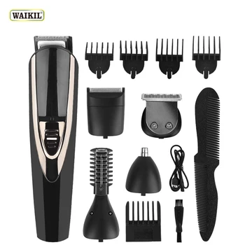 WAIKIL 5-в-1 Мультикинетический набор для стрижки волос USB перезаряжаемая электрическая машинка для стрижки носа и бровей, триммер для бороды, мужская машинка для стрижки волос