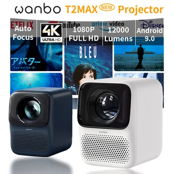 Wanbo НОВЫЙ Проектор T2 Max Android 9,0 Full Hd 4K Проектор 1920*1080P 12000 Люмен с автоматической Фокусировкой HIFI Звук Домашний Открытый Theart