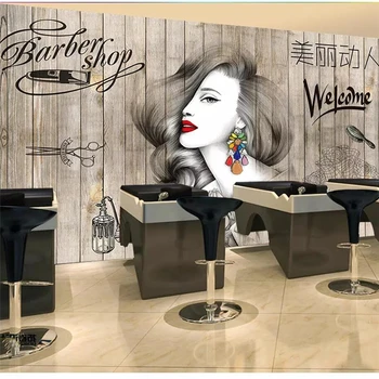 wellyu Пользовательские обои 3d фотообои Nordic hair salon салон красоты парикмахерская ТВ фон настенная доска 3d papel de parede