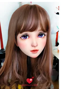 (Xiaolan) Женская Милая Девушка Смола Половина Головы Кигуруми BJD Маска Косплей Японского Аниме Роль Лолиты Маска Кроссдрессинг Кукла Маска