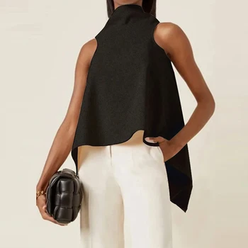 Yeezzi, модный однотонный асимметричный жилет без рукавов с разрезом, Летняя женская одежда, Сексуальные топы для женщин 2022