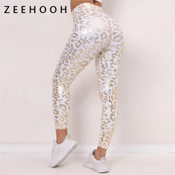 ZEEHOOH штаны для йоги для женщин тренажерный зал тренировки Leopard хип лифт тощий стрейч принт, Высокая Талия, для похудения штаны леггинсы раздавите Батт 