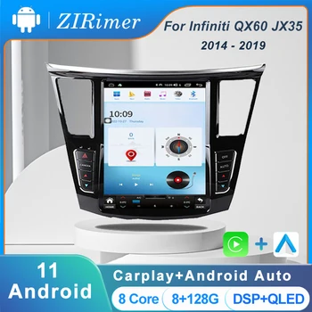 ZIRimer Android Для Infiniti QX60 JX35 2014-2019 Tesla Экран Автомобиля Радио Стерео Мультимедийный Плеер WIFI 4G Carplay Авто 8G + 128G BT