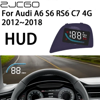 ZJCGO Авто HUD Дисплей Автомобильный Проектор Сигнализация Головной Дисплей Спидометр Лобовое Стекло для Audi A6 S6 RS6 C7 4G 2012 ~ 2018