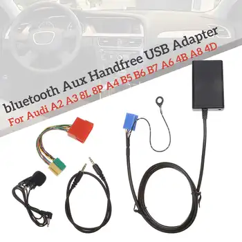 Автомобильный Bluetooth Aux Адаптер USB Музыкальный Аудио Кабель Aux-in с Микрофоном Громкой связи Для Audi A2 A3 8L 8P A4 B5 B6 B7 A6 4B A8 4D
