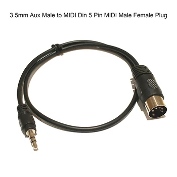 Аудиокабель 3,5 мм со стереоразъемом 3,5 мм Aux Male-MIDI Din 5-контактный разъем MIDI Male-Female 0,5 м для микрофона MIC