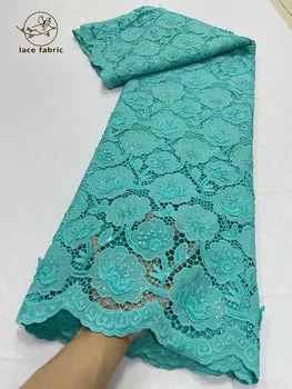 Африканская гипюровая кружевная ткань с камнями 2023, высококачественная нигерийская французская кружевная ткань для шитья свадебных платьев Birdal