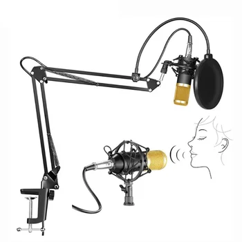 Бесплатная доставка BM 800 Микрофонный рычаг Ножничная подставка Фильтр Студийный конденсаторный микрофон