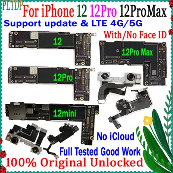 Бесплатная Доставка Чистый Icloud для iPhone 12 Pro Max 12MINI Материнская плата Оригинальная Разблокированная 100% Протестированная логическая плата 64G 128G 256G