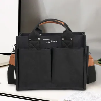 Большая вместительная сумка-мессенджер с несколькими карманами, модная холщовая сумка-тоут DOM JA-320