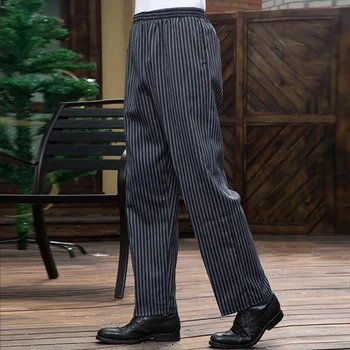 Брюки шеф-повара, рабочая униформа на кухне ресторана, брюки на пуговицах/эластичные брюки, брюки для общественного питания в отеле с карманами