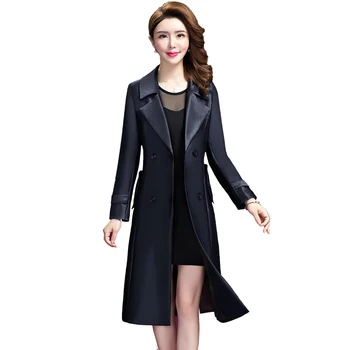 Весенний Новый Женский тренч 2022, Модное корейское приталенное пальто выше колена, Женская ветровка средней длины, пальто