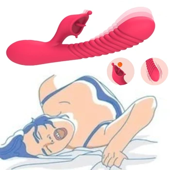 Вибратор для вылизывания клитора G-spot, перезаряжаемая палочка, реалистичный фаллоимитатор-стимулятор с 10 режимами вибрации, секс-игрушка для взрослых для женщин