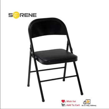 Виниловое складное кресло Mainstays (4 упаковки), переносное складное кресло, черное