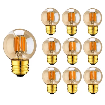 Винтажная Светодиодная Лампа Накаливания E27 3W 2200K Edison G40 Мини-Глобус Лампа Золотого Оттенка С Регулируемой Яркостью Светодиодная Лампа Круглый Шар Струнный Световой Пояс